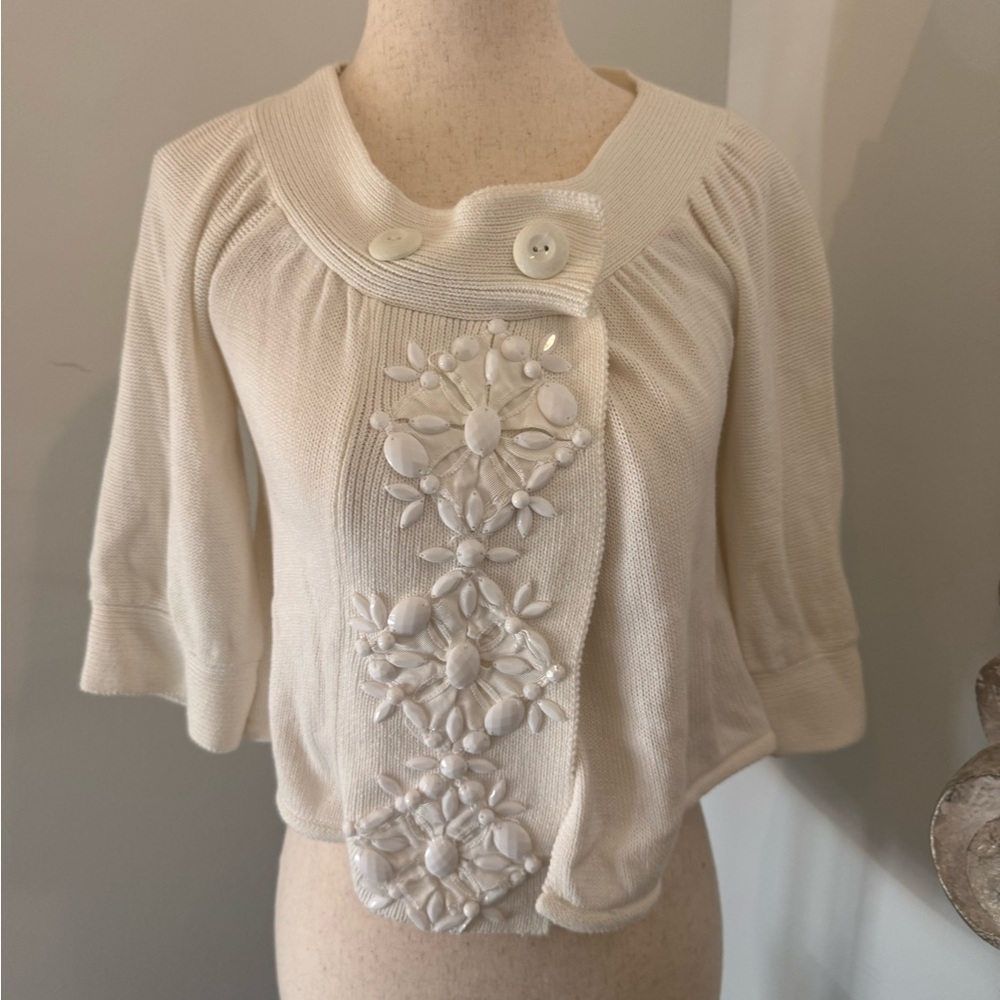 Tabitha Ivory Knit Cardigan with Button Details